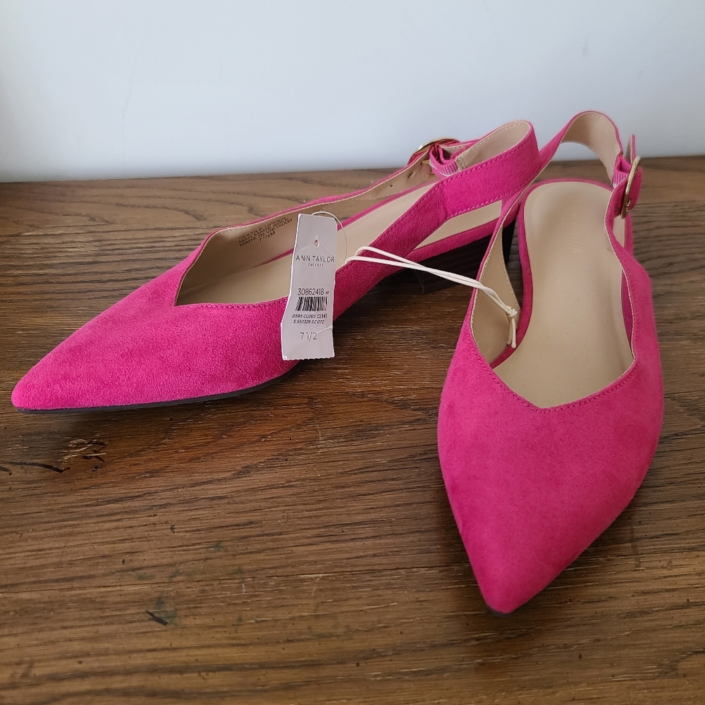 Hot Pink Ann Taylor Slingback Flats